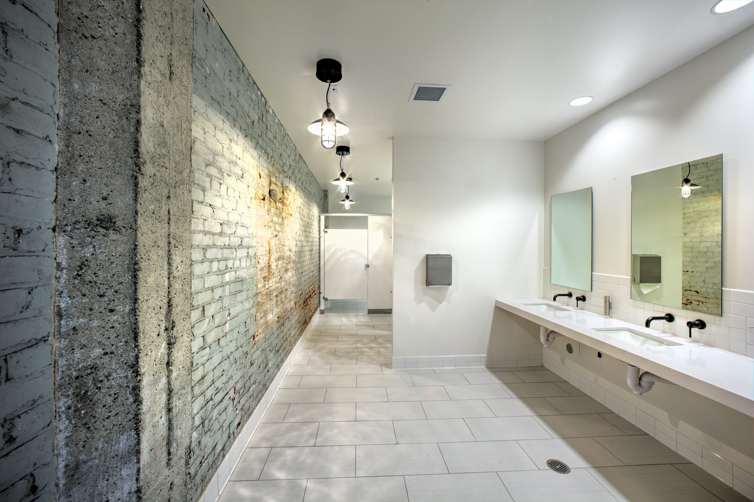 Interior of a bathroom constructed by Sunseri Associates